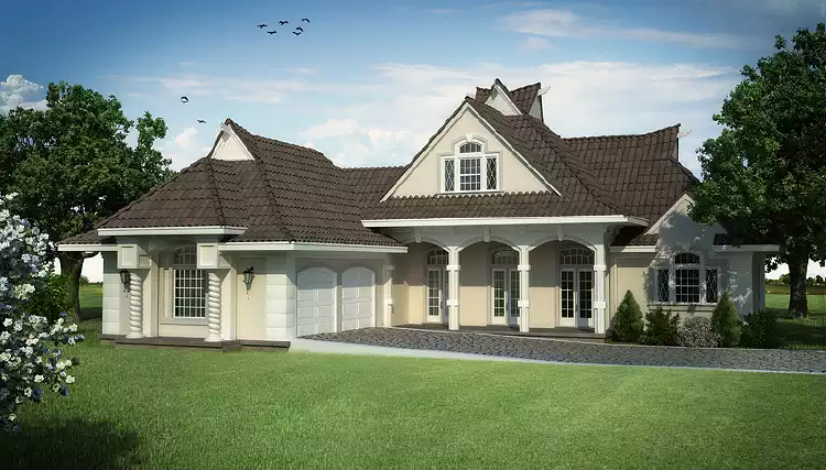 image of side entry garage house plan 3109